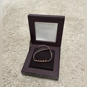 Monica Vinader Linear Beaded Friendship Bracelet, Rose Gold / Rainbow